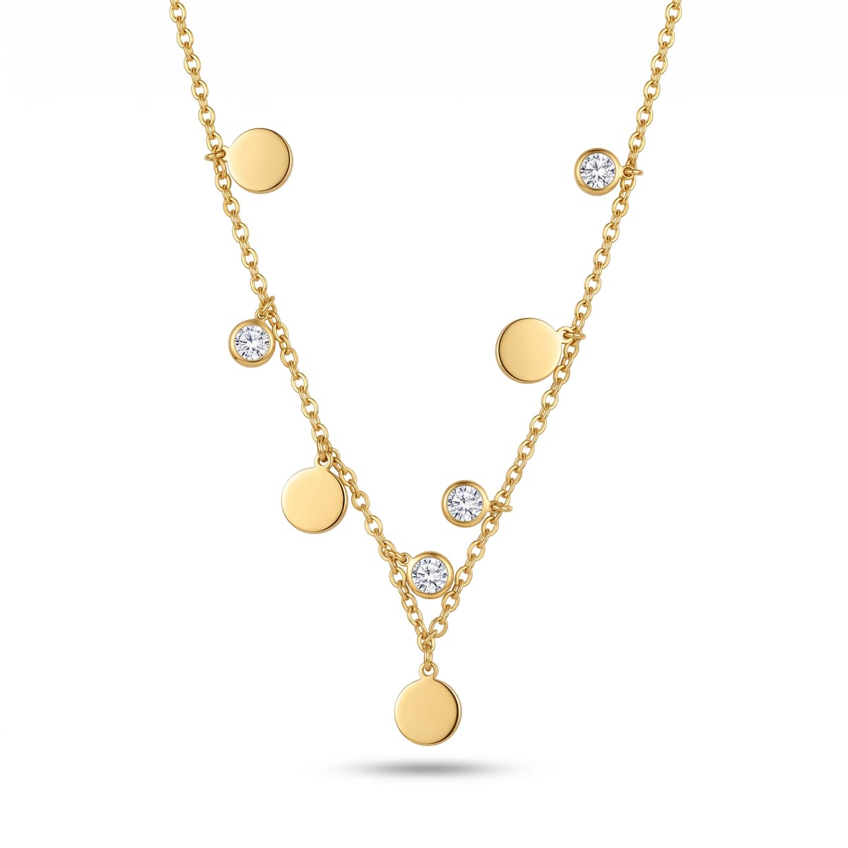 Silver Circle Interlocking Dainty Chain Anklet